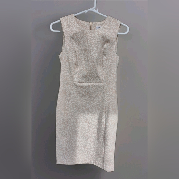 NWT Calvin Klein Cream Patterned Mini Dress (Size 6P) - Picture 2 of 10